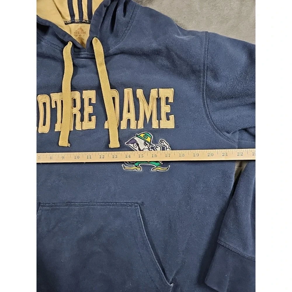 Adidas Notre Dame Irish‎ Hoodie Mens Medium Navy Gold Sweater Spellout